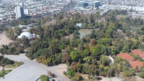 OHiggins Park, Lake, Lagoon, Plaza Tibetan Garden (Santiago, Chile) aerial view photo