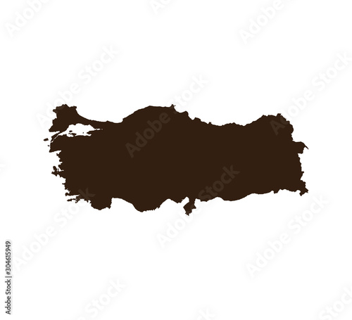Turkey map on white background. Vector illustration.