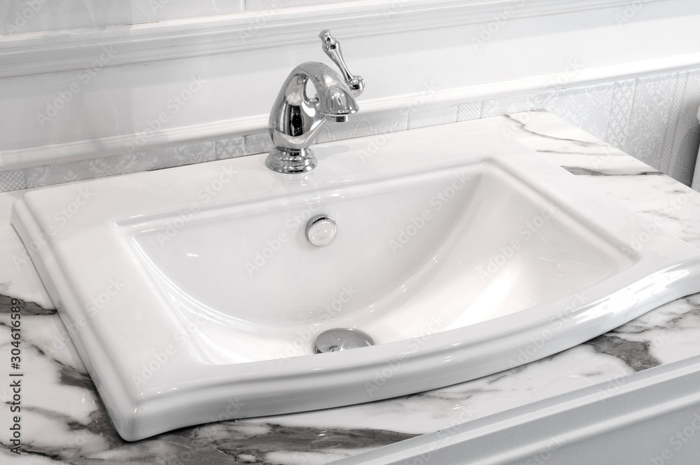 Bathroom interior with sink and faucet, Modern design of bathroom, Bathroom interior with sink and faucet, Modern design of bathroom,