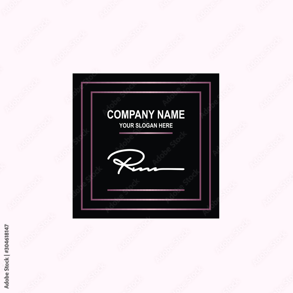 RM Initial signature logo is white, with a dark pink grid gradation line. with a black square background RM Initial signature logo is white, with a dark pink grid gradation line. with a black square background