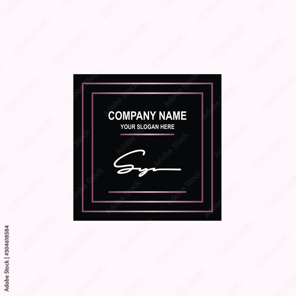 SY Initial signature logo is white, with a dark pink grid gradation line. with a black square background SY Initial signature logo is white, with a dark pink grid gradation line. with a black square background