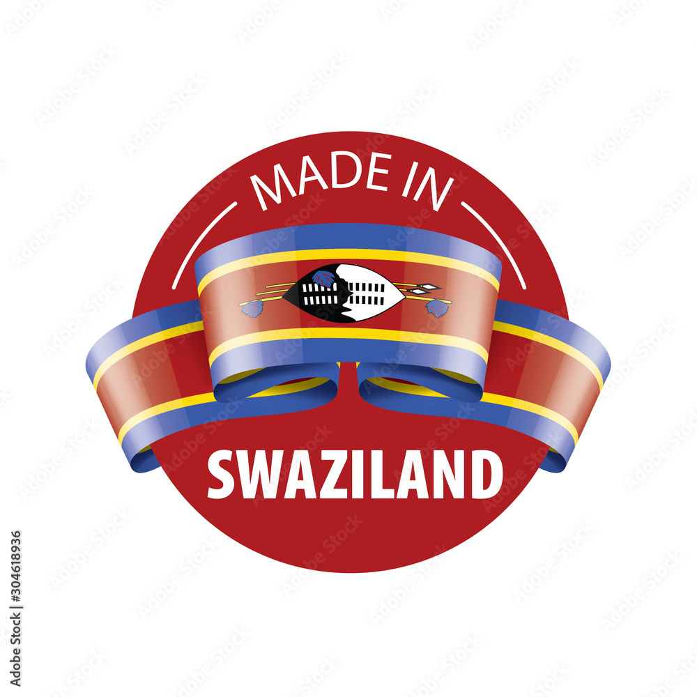 Swaziland flag, vector illustration on a white background Swaziland flag, vector illustration on a white background