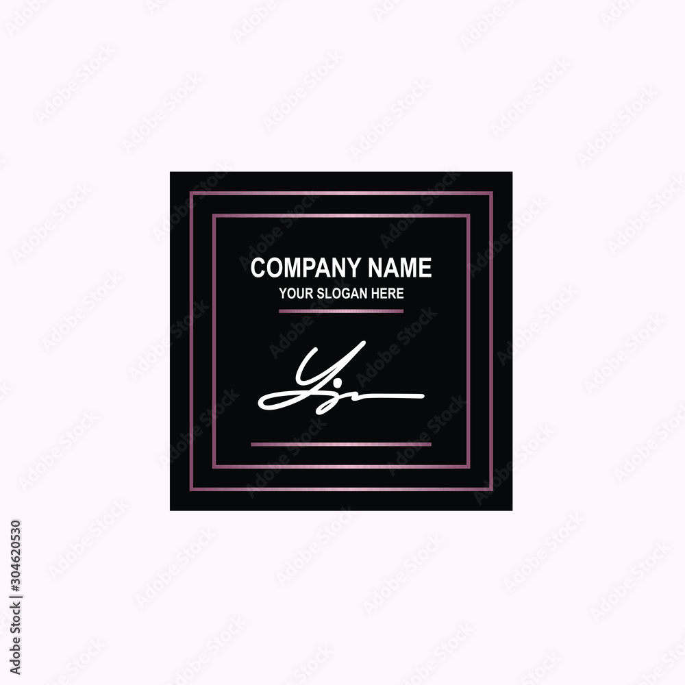 YJ Initial signature logo is white, with a dark pink grid gradation line. with a black square background YJ Initial signature logo is white, with a dark pink grid gradation line. with a black square background