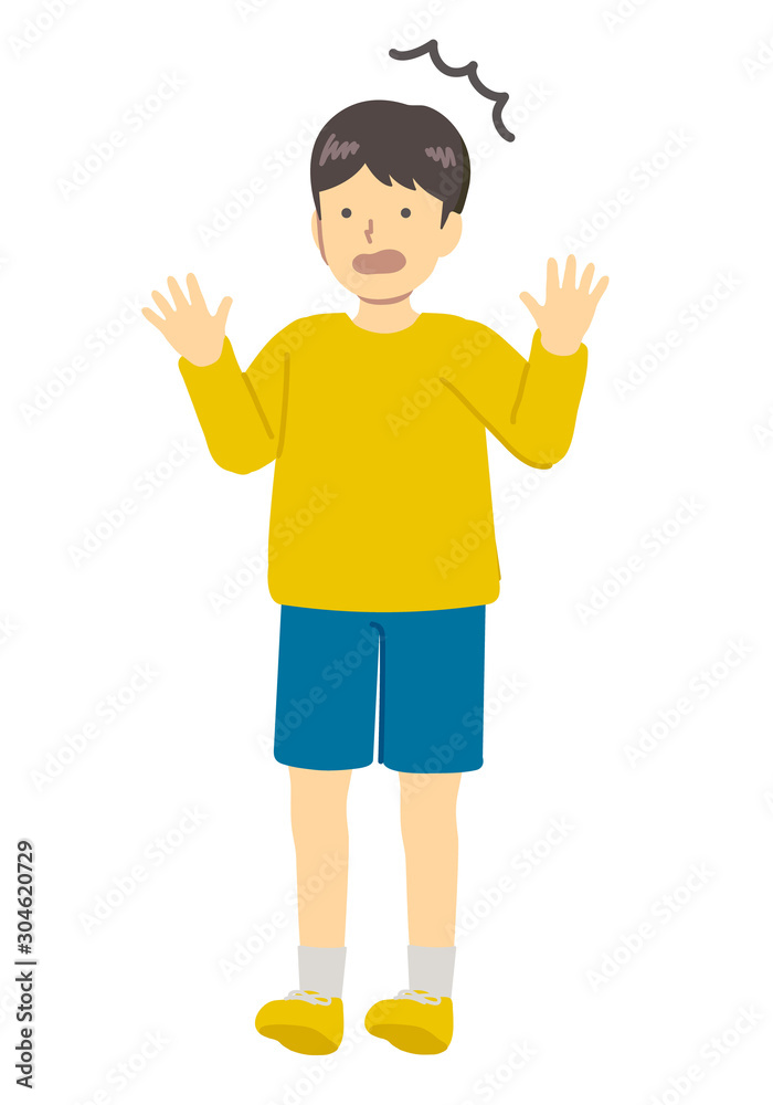 驚く男の子 驚く男の子
