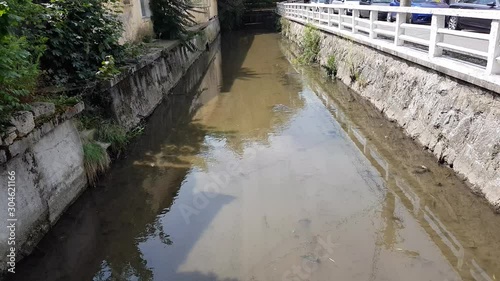 Relaxing with flowing water in the city photo