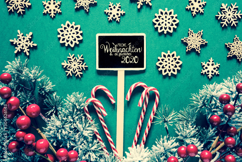 Sign With German Text Frohe Weihnachten Und Ein Glueckliches 2020 Means