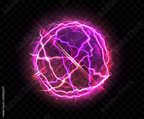 Electric ball or plasma sphere with lens flare