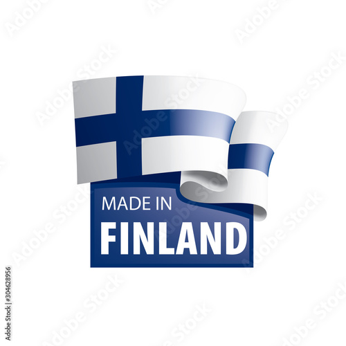 Finland flag, vector illustration on a white background