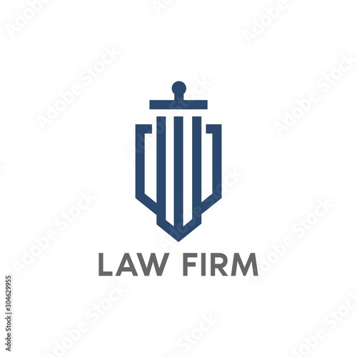 sword and legal scales logo  icon and template