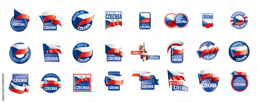 Fotografia Czechia flag, vector illustration on a white background
