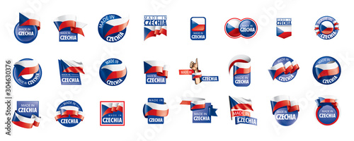 Czechia flag, vector illustration on a white background