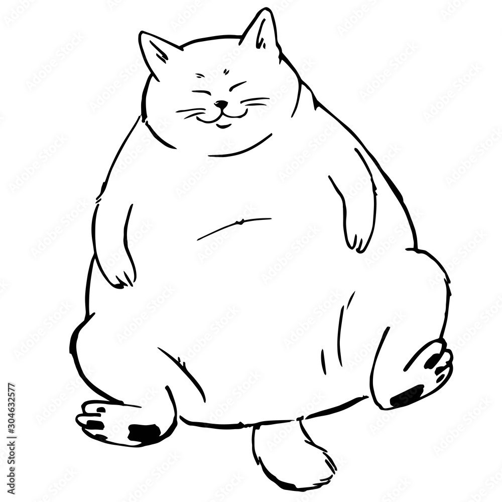 Obraz premium 座って笑顔でこちらを見ている大きな猫 