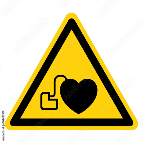 Warning No Access For Persons With Pacemakers Symbol Sign, Vector Illustration, Isolate On White Background Label .EPS10