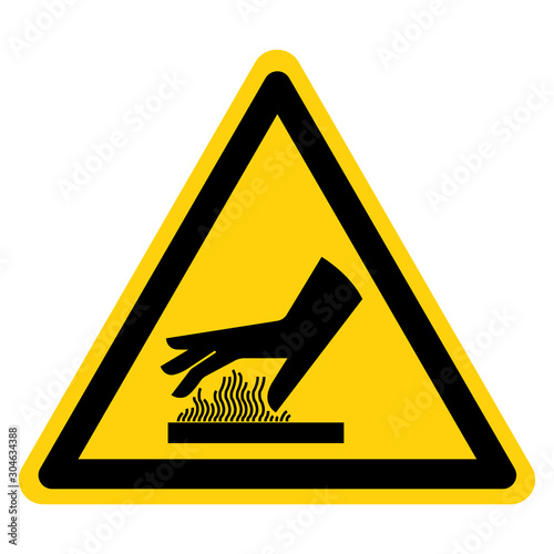 Warning Do Not Touch Hot Surface Symbol Sign, Vector Illustration, Isolate On White Background Label .EPS10