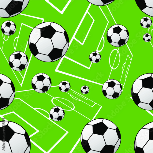 background with soccer balls