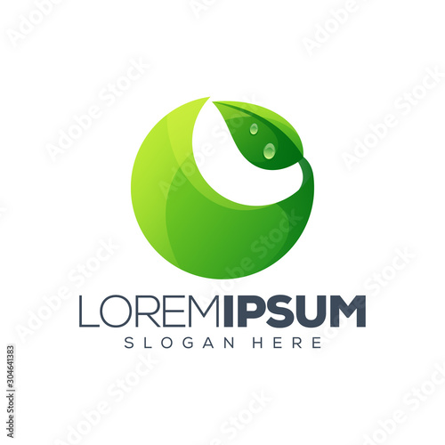 leaf logo design vector illustration