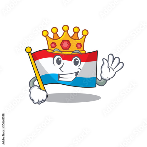 Cartoon flag luxembourg isolated in character king