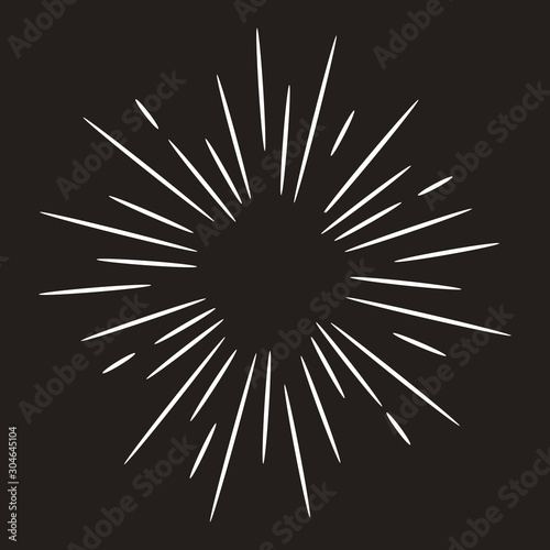 starburst hand drawn isolated ,doodle style.