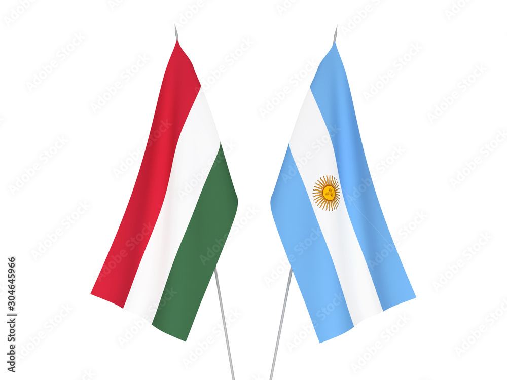 Argentina and Hungary flags Argentina and Hungary flags