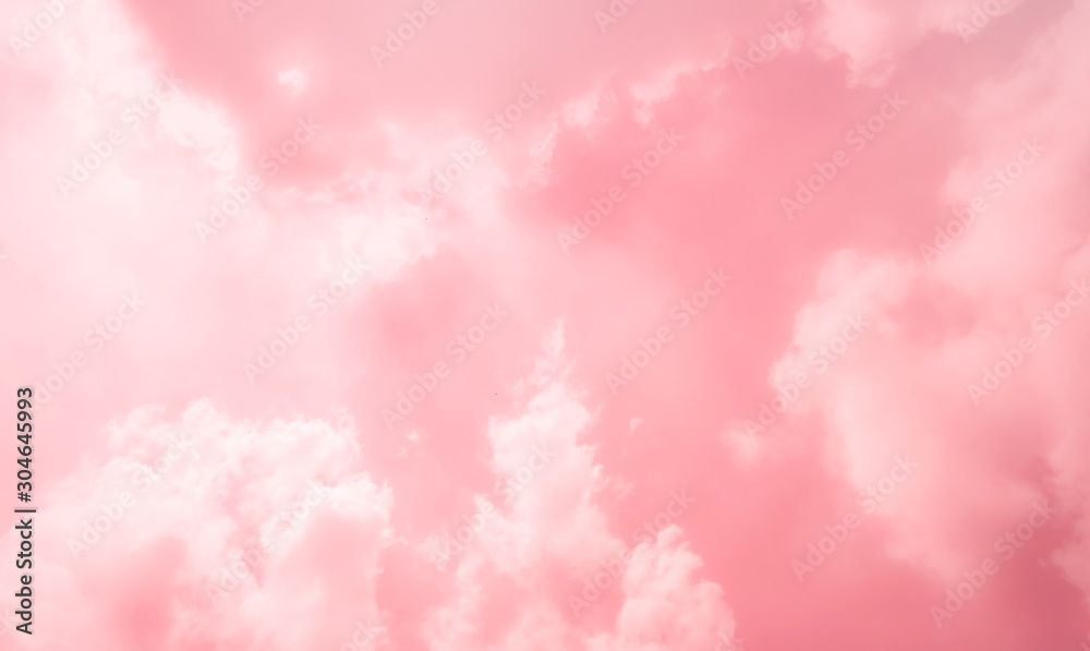 Pink sky with beautiful natural white clouds Pink sky with beautiful natural white clouds