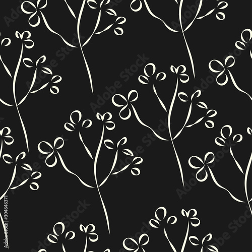 Floral Abstract Seamless Pattern. Modern Digital Design. Modern Fashion Scandinavian Style. Contemporary Colors