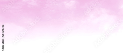 Pink sky with beautiful natural white clouds