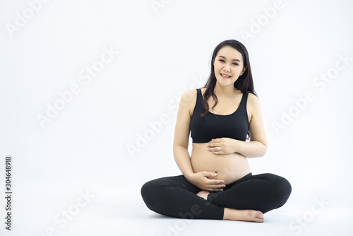 Happy pregnant women who are going to have children