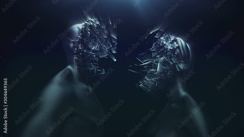 Metaphysics of mind and matter. 3d Concept animation.