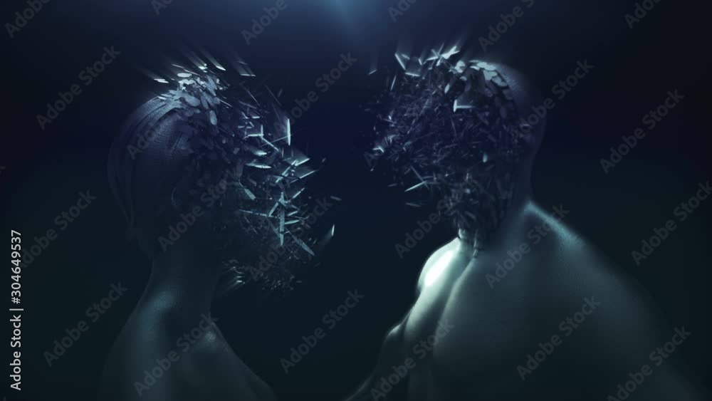 Metaphysics of mind and matter. 3d Concept animation.