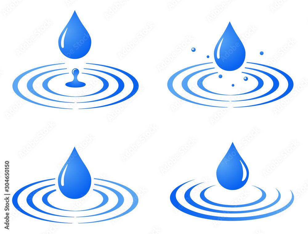 水滴と波紋のアイコンセット Stock Vector Adobe Stock