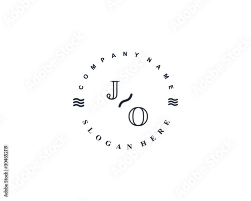 Initial JO vintage logo template	