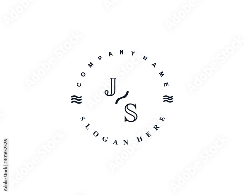 Initial JS vintage logo template	