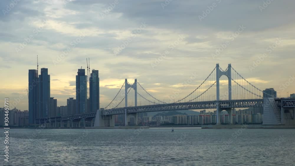 Gwangan Bridge with Busan City in South Korea Gwangan Bridge with Busan City in South Korea