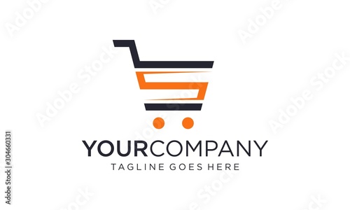 Shopping trolley logo designs concept