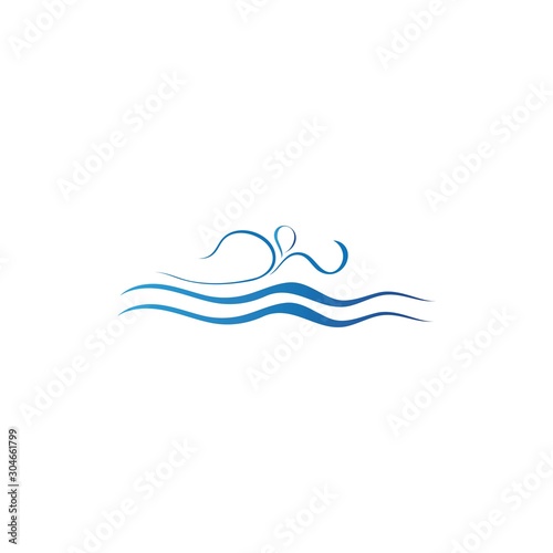 Water wave icon vector