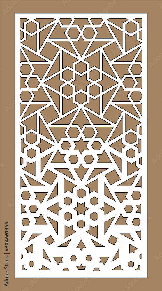 Jali decorative vector panel design. Cnc geometric template for laser  cutting. Pattern for cut. vector de Stock | Adobe Stock