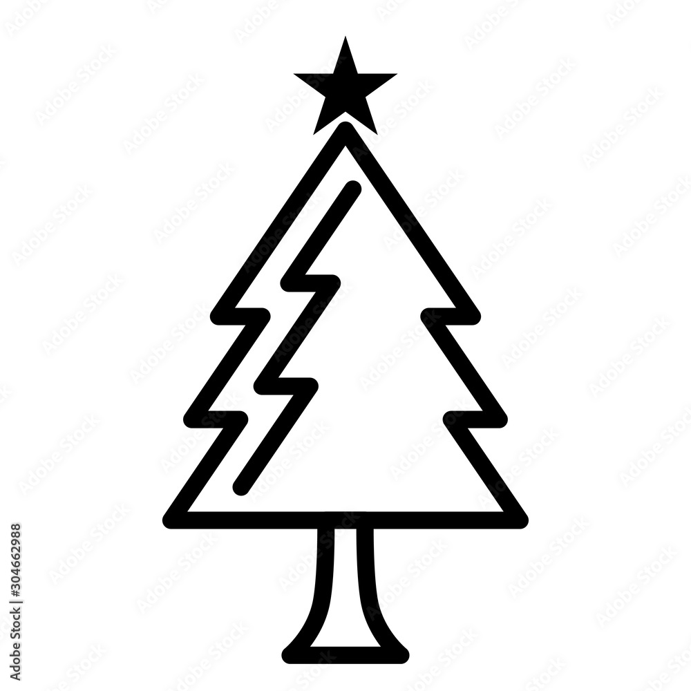 Christmas Tree Doodle Icon Vector Christmas Tree Doodle Icon Vector