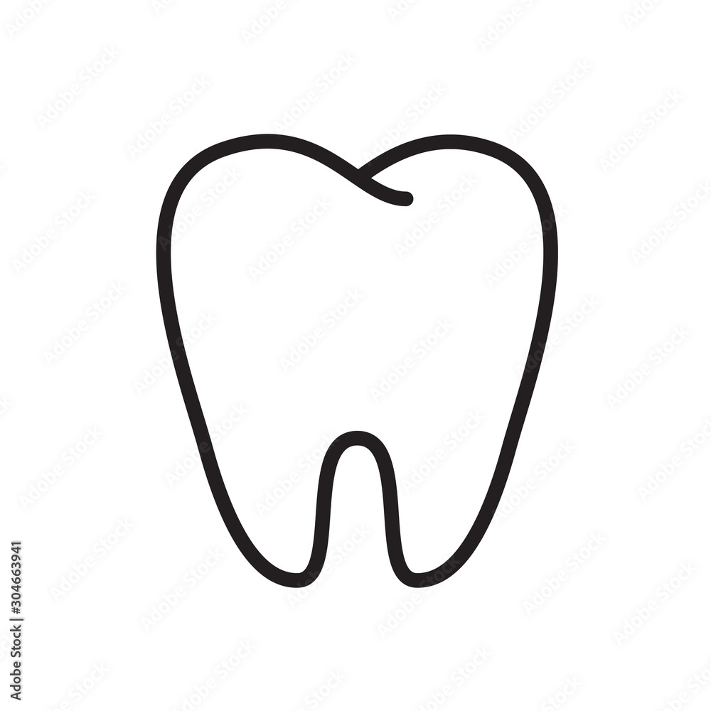 Outline tooth icon. Dental treatment symbol Outline tooth icon. Dental treatment symbol