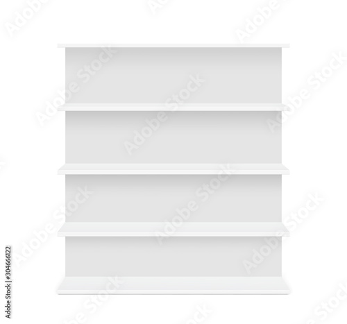Fototapeta Naklejka Na Ścianę i Meble -  Store shelf for presentations on a white background. Vector illustration. Can be use for template your design, promotion, advertising. EPS10. 