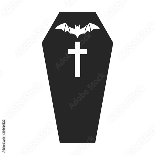 Coffin Doodle Icon Vector
