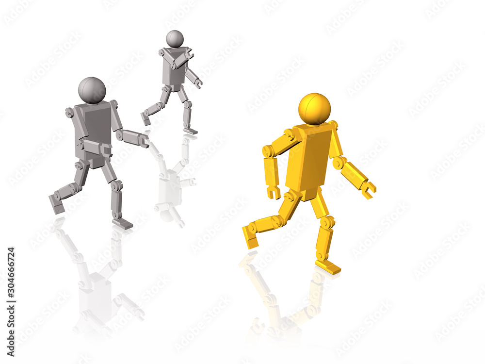 Yellow and grey robots Yellow and grey robots