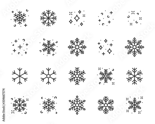 set of winter icons, snowflake, frozen