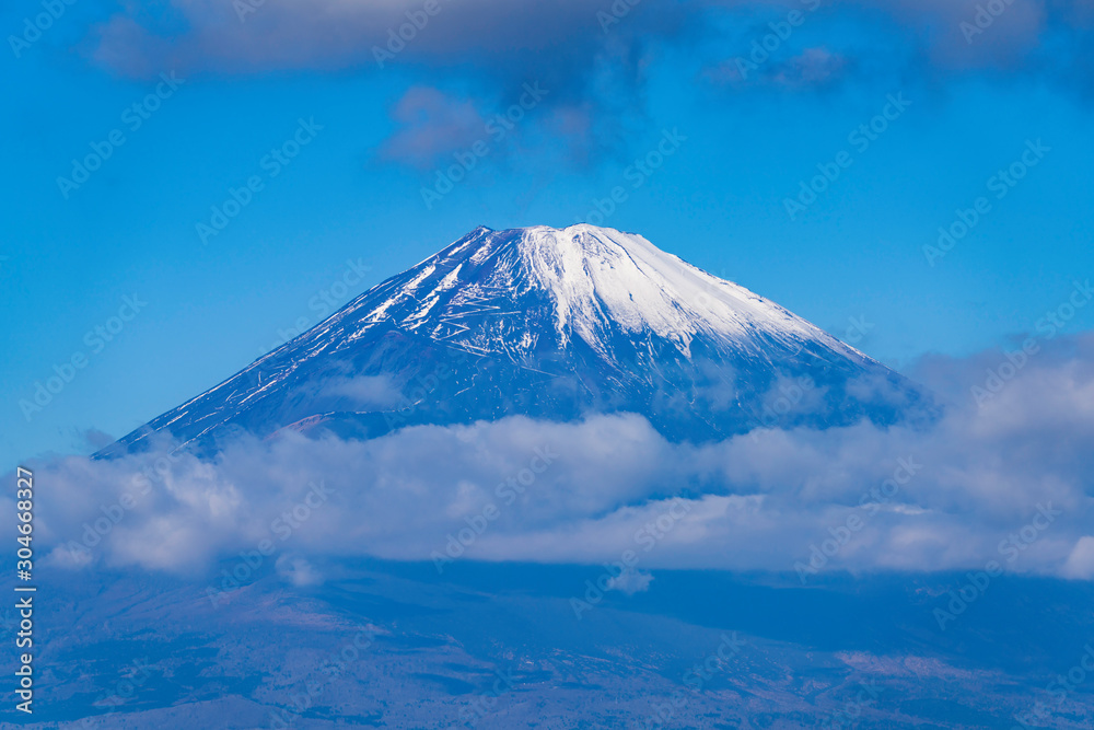 大涌谷から見る富士山