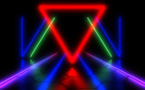 3D abstract background with neon lights . 3d illustration