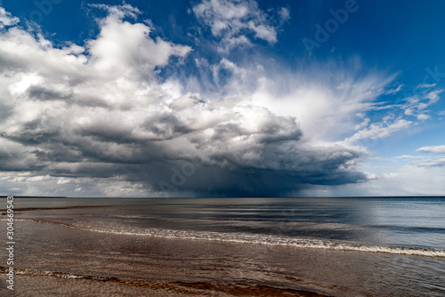Cloud over gulf of Riga  Baltic sea.