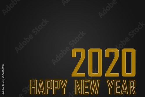 black and gold style happy new year 2020 background. happy new year 2020