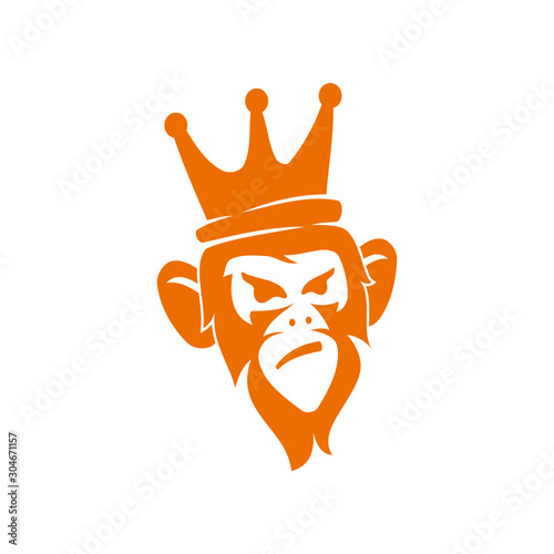 Monkey King Logo Design Template Vector Illustration Isolated