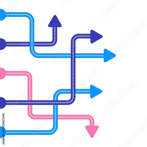 Direction concept. Abstract arrows minimal flat design.