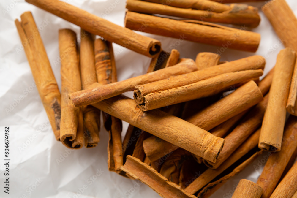 Cinnamon sticks close-up, christmas spice Cinnamon sticks close-up, christmas spice