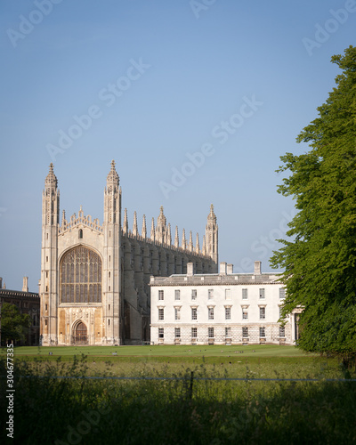 Kings College, Cambridge University, UK. A dusk view across the rural setting of the chapel of Kings College, Cambridge University.